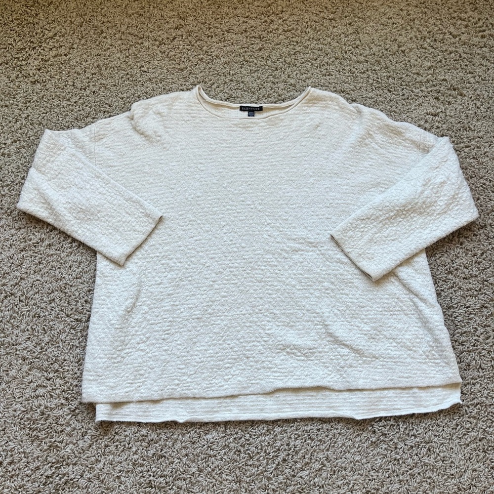 Eileen Fisher textured cream sweater